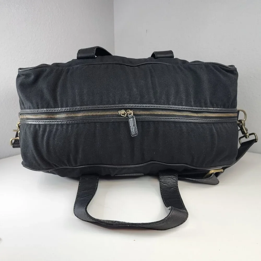 RARE Jordan Brand x Cole Haan Black Leather Canvas Collab Weekender Duffle Bag